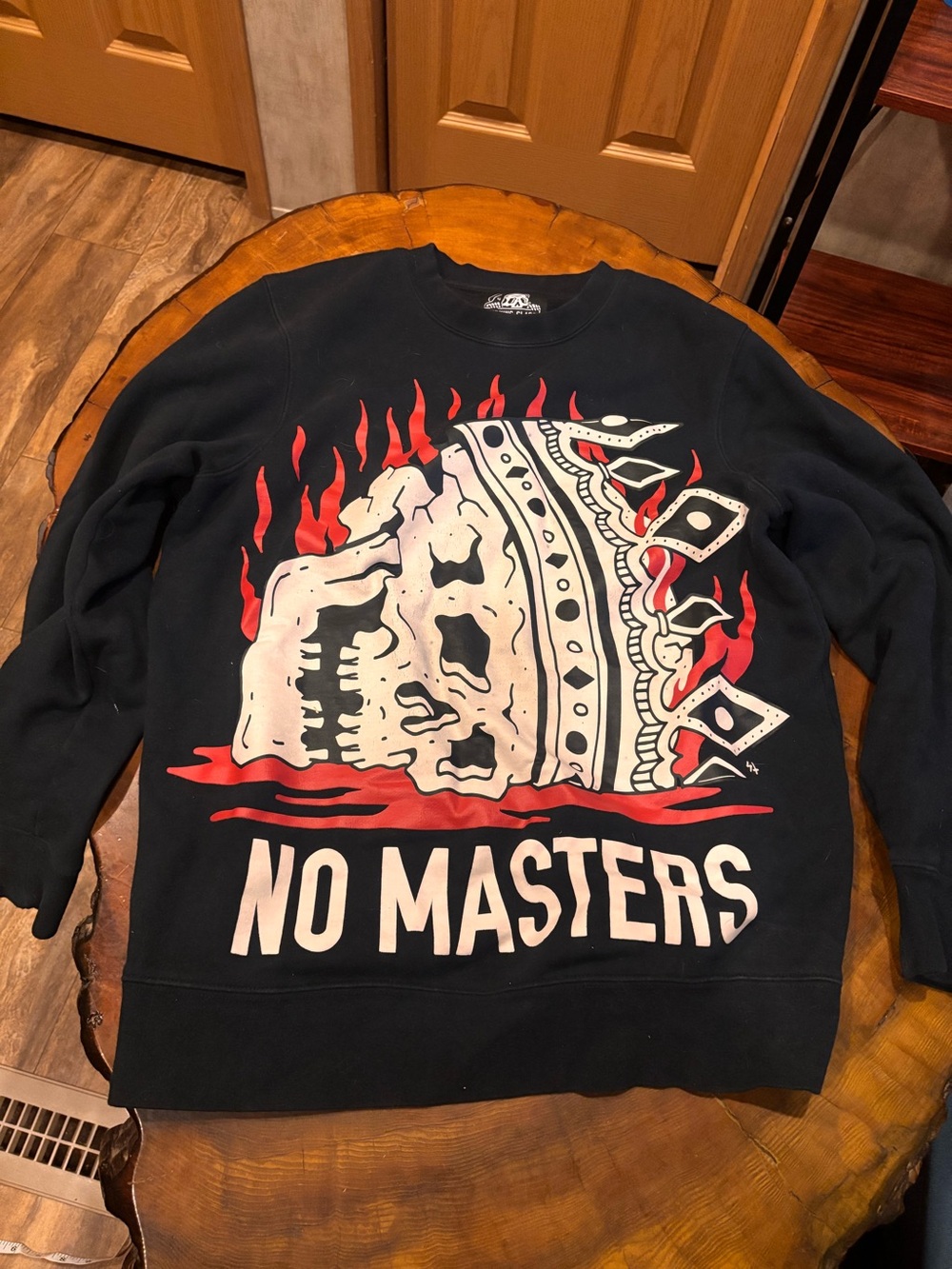 Lurking Class ‘No Masters’ Black Graphic Crewneck Sweater
